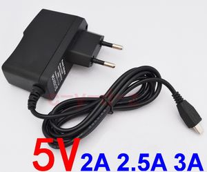 50PCS 높은 품질 5V 2A 2.5A 3A V8 EU 플러그 마이크로 USB 충전기 충전 어댑터 전원 공급 장치 플랫 플러그 라스베리 파이