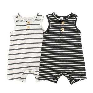 Summer Baby rompers listrados Roupa Crianças listrado de algodão macio Macacões Kids Boutique Casual Jumpsuit Clothings M1938