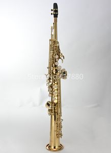 Alta Qualidade MARGEWATE Saxofone Soprano New Hetero Cachimbo B Plano Sax Latão ouro Lacquer Sax com bocal Acessórios