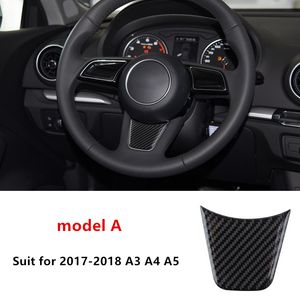 Carbon Fiber Steering Wheel Decal Decoration Cover Trim For Audi A1 A3 A4 A5 A6 A7 Q3 Q5 Car Styling Interior Accessories