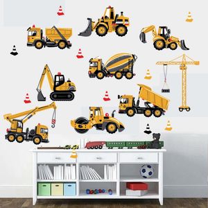 Truck Digger Patterned desenhos animados Engenharia Carros DIY Wall Stickers Crianças Quarto Wall Sticker DecorativeMM jardim de infância Background