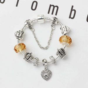 All'ingrosso-CM Charm Mom Beads 925 Bracciali in argento Ciondolo cuore per la festa della mamma come regalo Accessori per gioielli fai da te con confezione regalo