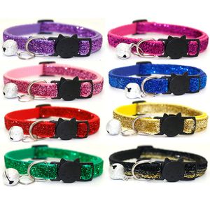 Pet Cat Collar med Bell Breakaway Fashion Justerbar Kitten Cat -paljettkrage Neckband Cat Accessories Pet Supplies