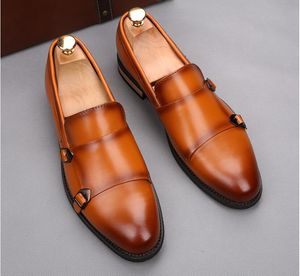 NEW Italian Luxury Designer leather dress shoes Top Leather wedding party men shoes suede fashion loafers heel shoes size 38-44