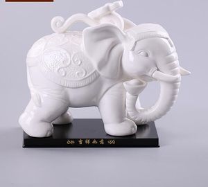 Water absorption ceramic elephant decoration living room home office decoration Feng Shui lucky wealth auspicious image