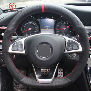 Nero Camoscio Car Steering Wheel Cover per Mercedes Benz C200 C250 C300 B250 B260 A200 A250 Sport CLA220 CLS400