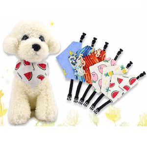 かわいい小さな犬の襟の果実調節可能な綿の麻漫画創造的な子犬ペットスロぼこのタオル屋外猫襟プリントスカーフネッカーチ