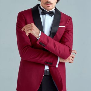 Personalizza Scialle Risvolto Groomsmen One Button Smoking dello sposo Abiti da uomo Matrimonio / Ballo / Cena Blazer da uomo migliore (giacca + pantaloni + cravatta) AA027