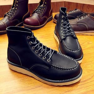 Hot Sale- Man Wing Warm Outdoor Work Martin Cowboy Motorcycle Heel Male Lace-up Y875