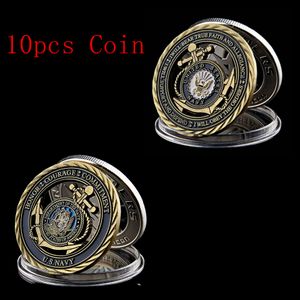 10pcs lot,Arts and Crafts US Navy   Core Values - USN Challenge Coin Naval Collectible Sailor