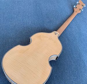 McCartney Hofner Guitar H500 / 1-CT modern violin deluxe bas England flagga elektriska gitarrer Flame Maple Back Side, 2 511B Staple Pickup