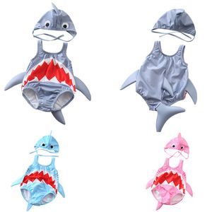 Infant 3D Shark Babies Swimwear With CapsToddler costume da bagno carino regali per neonati costume da bagno in stile animale di alta qualità Z11