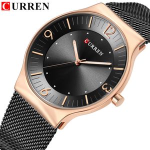 A marca de moda Curren assiste a melhor marca de luxo de negócios quartzo de pulselwatches erkek kol saati banda de aço cheia reclamar hombre