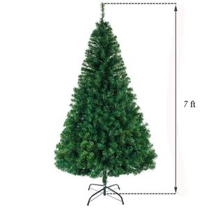 7 FT Artificial Christmas Tree Xmas Pine Tree with Solid Metal Legs Perfect for Indoor and Outdoor Christmas Decoration Tree Green