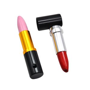 Mini Colorful Lipstick Shape Metal High Quality Filter Herb Smoking Pipe Unique Design Tobacco Smoking Pipes Oil Holder Burner AC116