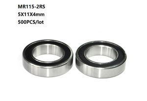 500pcs/lot MR115RS MR115-2RS MR115 RS 2RS 5x11x4 mm Rubber sealed deep groove Ball Bearing Miniature 5*11*4mm