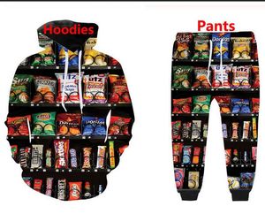 Wholesale vending machines resale online - New Fashion Men Womens Ams Vending Machine Snack Sweatshirt Joggers Funny D Print Unisex Hoodies Pants ZZ036