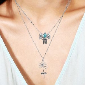 COCONUT TREE KITE COLLARBONE NECKLACE WOMEN Multilayer PENDANT NECKLACES ZINC ALLOY ALLERGY FREE SWEATER JERSEY Party JEWELRY EXCLUSIVE!