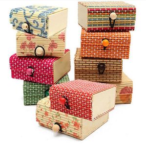 Bamboo jewelry box Ring Necklace Earrings Wooden Case Jewelry Storage Boxes Holder Posh make up box cosmetics case