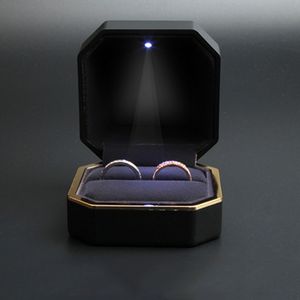 Box anello con luce LED Jewelry Display Gift Box for Proposal, Fidanzamento, Matrimonio