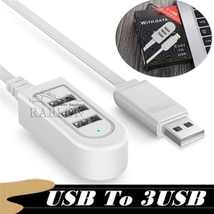 3 USB Multi-Function 3A Laddare Converter Extension Cables Expansion Multi-Port Hub Splitter Convereter Adapter Cable