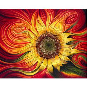 DIY Oil Painting By Numbers Flowers Theme 50*40CM On Canvas For Home Decoration Kits