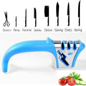 Manual Sharpener 4 in 1 Scissors Chef Knife Sharpening Repair and Polishing Blade Dolphin Body Shape Design Household Kitchen Tool