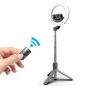L07 Selfie Stick med 5 tums LED-ringljusstativ Stativ Folding Tripod för Makeup Live Stream med Retail Package