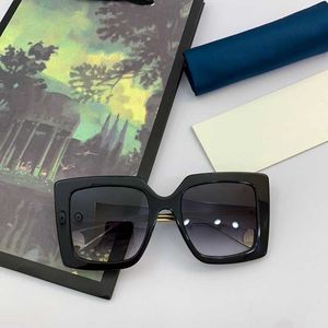 Square-frame sunglasses Gold metal temples forked Top Quality Western Style Brand Designer Sunglasses Men Black Plank Frame glasses GG0435S