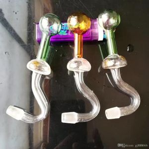 Color Long Curved Pot Glass Bongs Acessórios, tubos de fumantes de vidro coloridos mini-coloridos de mão Melhor colher glas