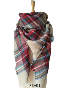 Wholesale- Women Fashion Blanket Scarf Tartan Winter Scarf Wrap Shawl Plaid Cozy Checked Pashmina Cashmere Scarf Acrylic Basic Shawls