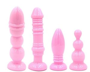 Caldo! 4 pezzi / set Giocattoli anali in silicone Butt Plug Dildo anale Giocattoli del sesso Prodotti anali per donne e uomini Butt plug Giocattolo del sesso