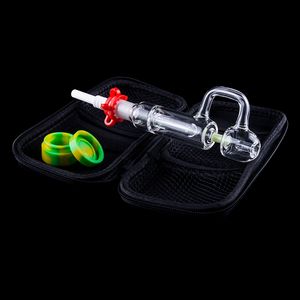 NC063 Dab Rig Bong in vetro per acqua, tubi per fumatori, set di 14 mm, titanio, quarzo, ceramica, chiodo, strumento per tamponare, barattolo di silicio, manico portatile colorato, tubo di vetro gorgogliatore