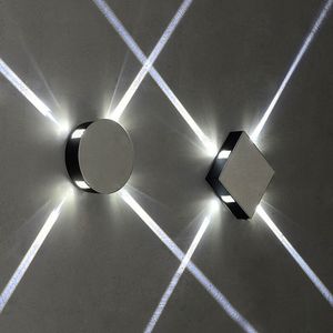 Prosty Nowoczesny Projekt Creative Hotel Project KTV Square Okrągły Zimny ​​Biały LED Aluminium Lampa Ścienna Kryty Lampa Efekt Lampa