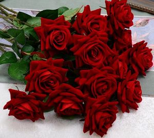 Francês romântico artificial rose flower diy veludo de seda flor para festa de casamento em casa decoração do feriado gb527
