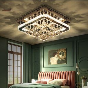 NEW Modern concise living room Chandeliers crystal lamp ceiling LED Square creative home bedroom master bedroom light MYY