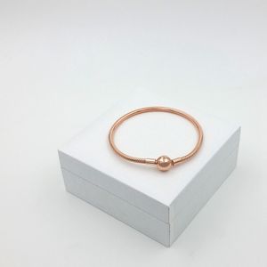 Bracciale gioielli Pandora all'ingrosso in argento sterling 925 placcato in oro rosa con catena in osso di serpente bracciale da donna di tendenza di alta qualità