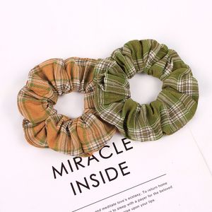 Scrunchie vintage Fascia elastica Plaid Scrunchies Donna Fasce elastiche per capelli Ragazze Porta coda di cavallo Griglia Cravatte per capelli Accessori 50 PZ 1009A