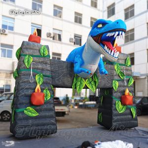 Large Inflatable Jurassic Dinosaur Arch Door 5m Airblown Mascot Tyrannosaurus Rex Archway For Theme Park And Zoo Entrance Decoration