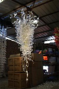 Big Size Pure Colored Chandelier Elegant Hotel Modern Hand Blown Large Contemporary Murano Glass Hanging Lighting