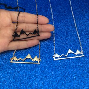 Hohle Berggipfel-Anhänger-Halskette mit Silber-Gold-Kette, modischer Hip-Hop-Schmuck für Frauen und Männer, Geschenk, Drop-Schiff