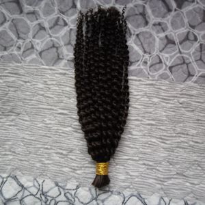 4B4Cモンゴルアフロ変態カーリーバルク100gのための人間のバルクの髪のための人間のバルクの髪の毛バルク30インチの髪織り束