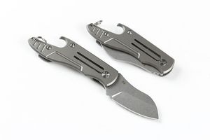 DHL-Versand Kleines Klappmesser D2 Stone Wash-Klinge TC4 Griff aus Titanlegierung Außen EDC-Taschenmesser EDC-Werkzeuge