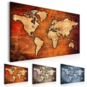 best selling 1 Panel Large HD Printed Canvas Print Painting Retro World Map Home Decoration Wall Pictures for Living Room Wall Art on Canvas(Multicolor)N