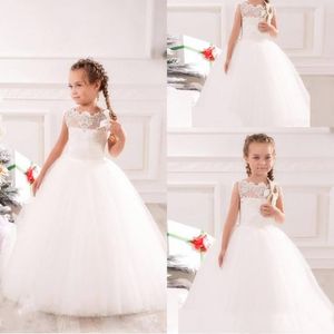 Abiti da cerimonia per bambini Bellissimi abiti vintage da principessa in tulle con fiori amorosi Abiti da spettacolo per bambini Abiti da festa per la comunione della ragazza