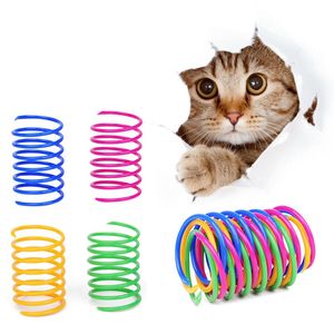 Cute Cat Spring Toys Plastic Colorful Springs Cat Toy Playing Toys For Kitten Pet Accessories Set yq01331