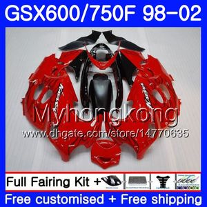 Corpo para SUZUKI KATANA GSXF 600 750 GSXF750 preto brilhante vermelho 98 99 00 01 02 292HM.16 GSX 750F 600F GSXF600 1998 1999 2000 2001 2002 Carenagem