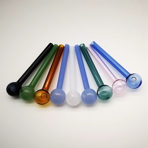 4 Zoll farbige Pyrex-Glasölbrennerpfeife Glasölbrenner Rauchpfeifen Beste Ölbrenner-Handlöffelpfeife Rauchzubehör Bubbler