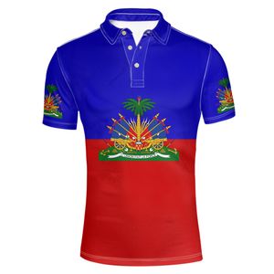 Haiti Youth Diy gratis anpassat namn nummer hti polo skjorta nation flagga land ht franska haitiska college tryck fotokläder