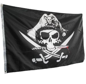 Лучшие Гранд Пиратские флаги череп и скрещенные кости Веселый Роджер Пиратские флаги партии Баннер висячие ж / Grommets 5x3FT Реклама Флаги
